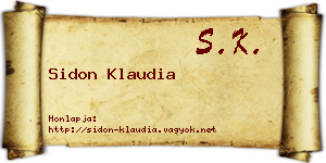 Sidon Klaudia névjegykártya